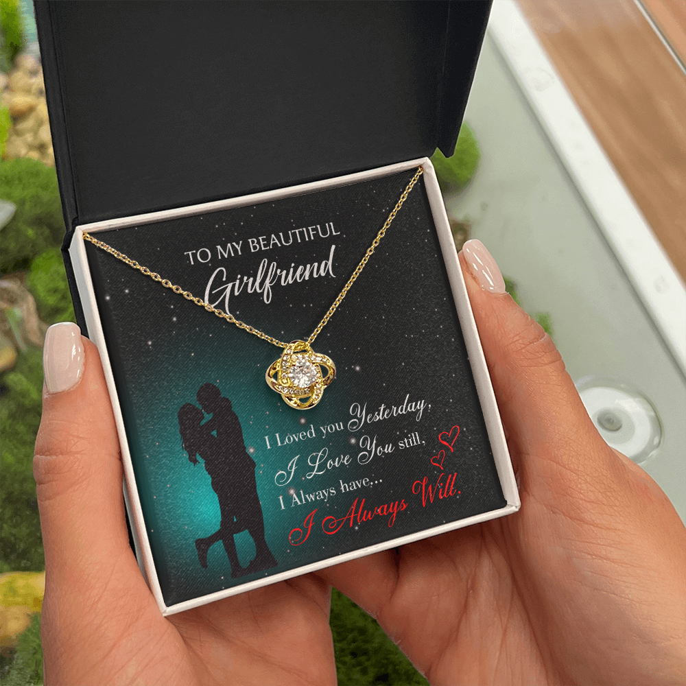 To My Girlfriend I Love You Forever Infinity Knot Necklace Message Card-Express Your Love Gifts