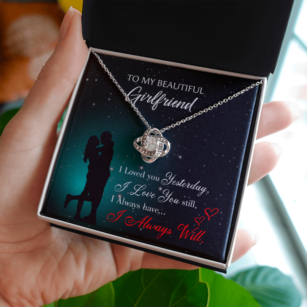 To My Girlfriend I Love You Forever Infinity Knot Necklace Message Card-Express Your Love Gifts