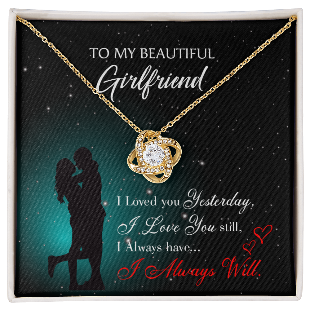 To My Girlfriend I Love You Forever Infinity Knot Necklace Message Card-Express Your Love Gifts