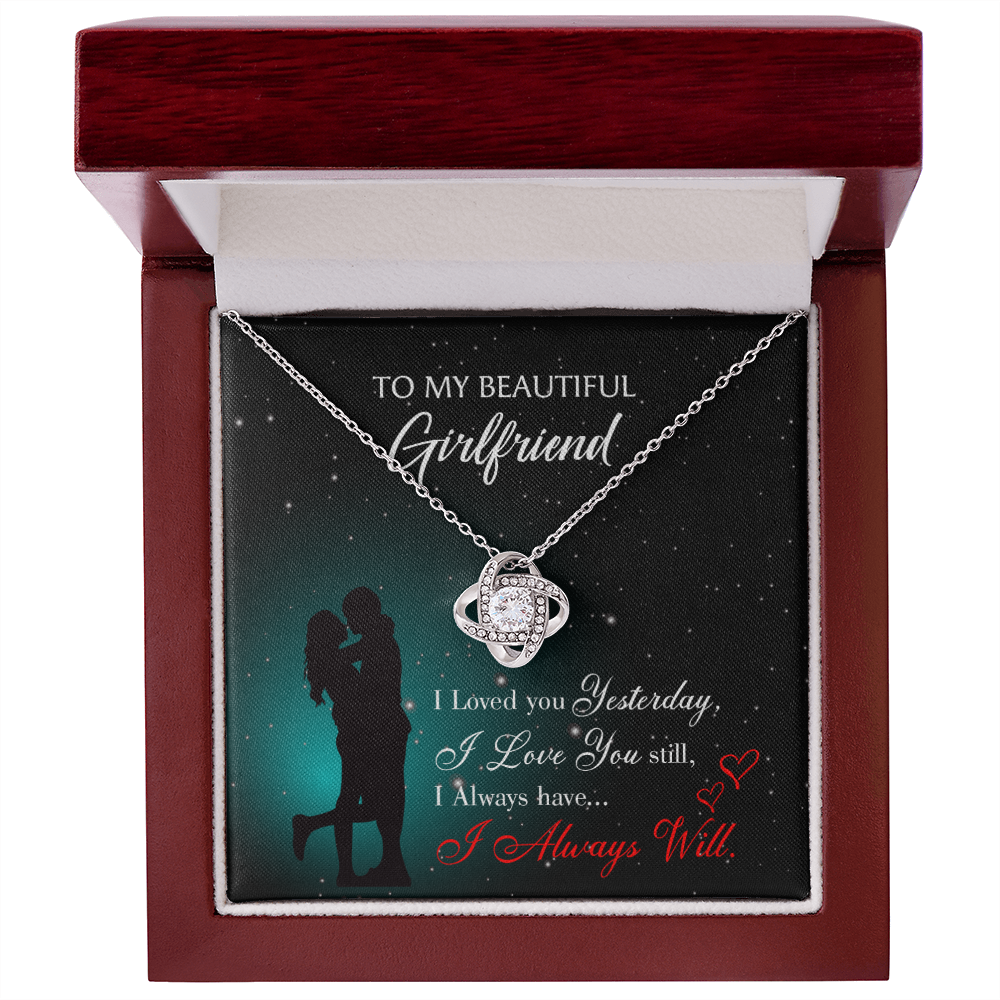 To My Girlfriend I Love You Forever Infinity Knot Necklace Message Card-Express Your Love Gifts