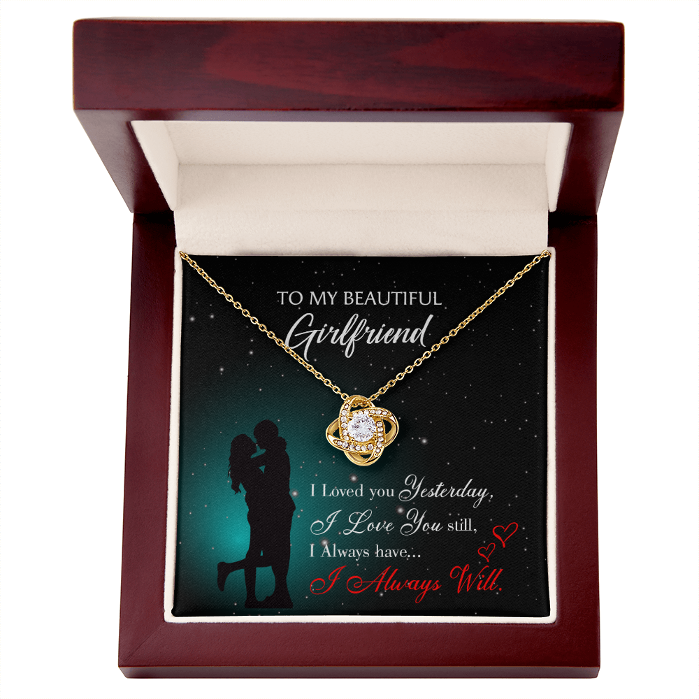 To My Girlfriend I Love You Forever Infinity Knot Necklace Message Card-Express Your Love Gifts