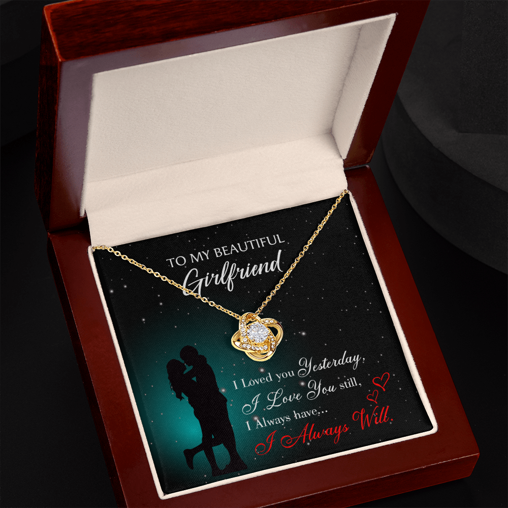 To My Girlfriend I Love You Forever Infinity Knot Necklace Message Card-Express Your Love Gifts