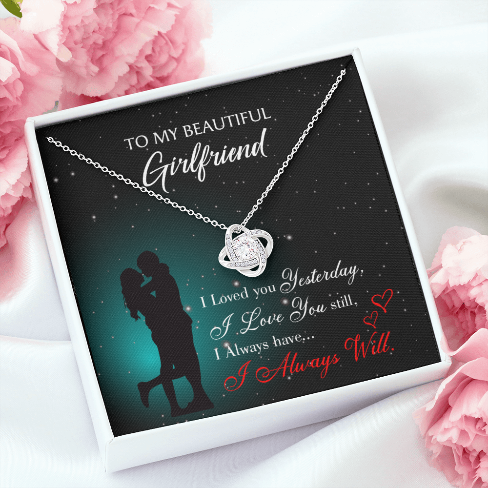 To My Girlfriend I Love You Forever Infinity Knot Necklace Message Card-Express Your Love Gifts