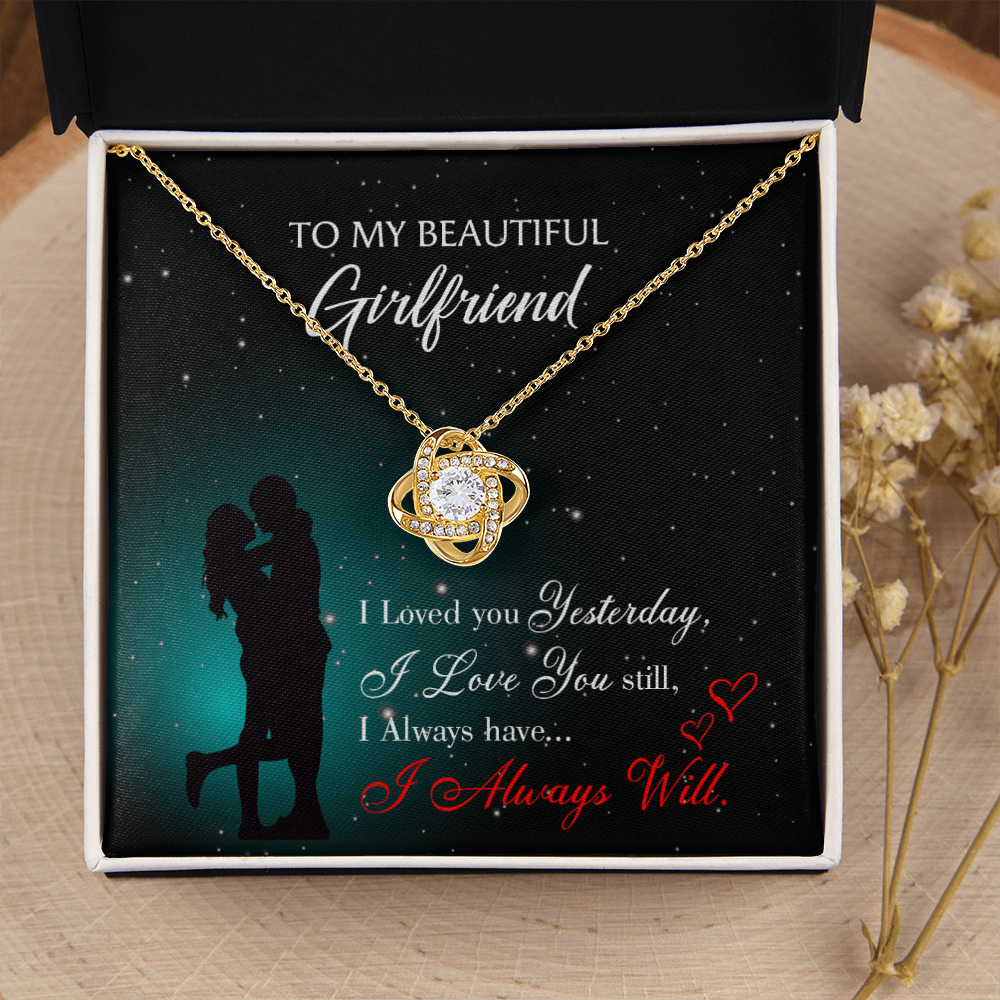 To My Girlfriend I Love You Forever Infinity Knot Necklace Message Card-Express Your Love Gifts
