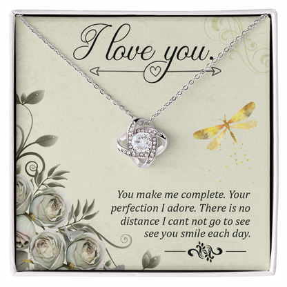 To My Girlfriend I love you Infinity Knot Necklace Message Card-Express Your Love Gifts