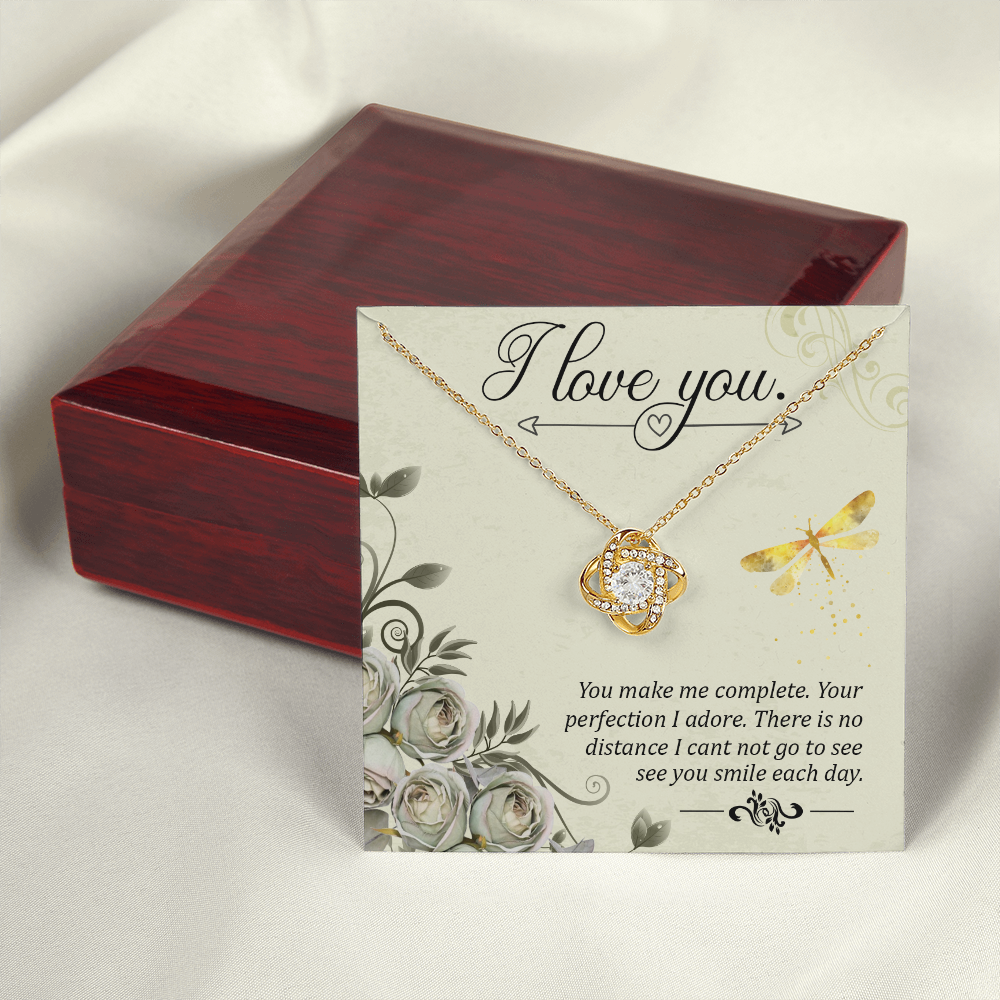 To My Girlfriend I love you Infinity Knot Necklace Message Card-Express Your Love Gifts