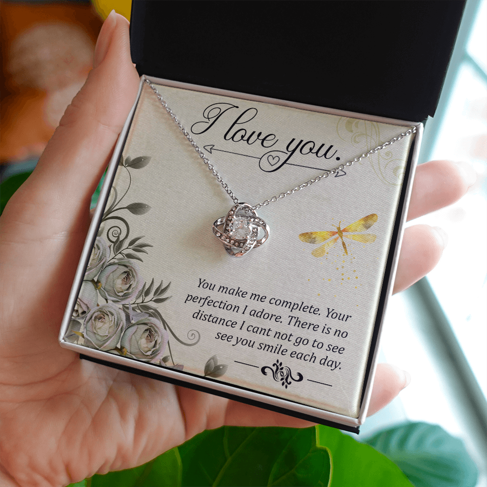 To My Girlfriend I love you Infinity Knot Necklace Message Card-Express Your Love Gifts
