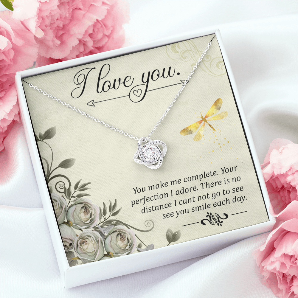 To My Girlfriend I love you Infinity Knot Necklace Message Card-Express Your Love Gifts