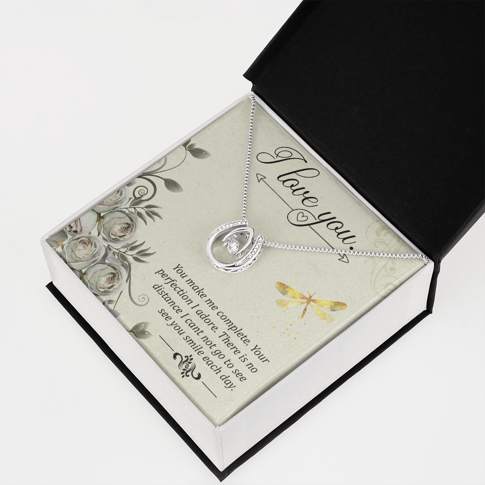 To My Girlfriend I love you Lucky Horseshoe Necklace Message Card 14k w CZ Crystals-Express Your Love Gifts