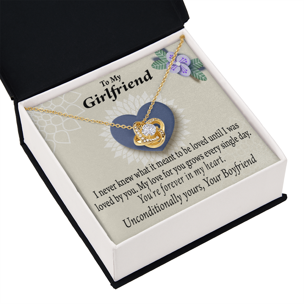 To My Girlfriend I Love You More Every Day Infinity Knot Necklace Message Card-Express Your Love Gifts