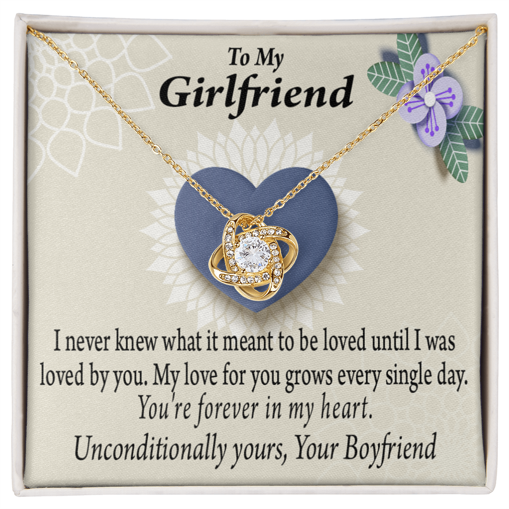 To My Girlfriend I Love You More Every Day Infinity Knot Necklace Message Card-Express Your Love Gifts