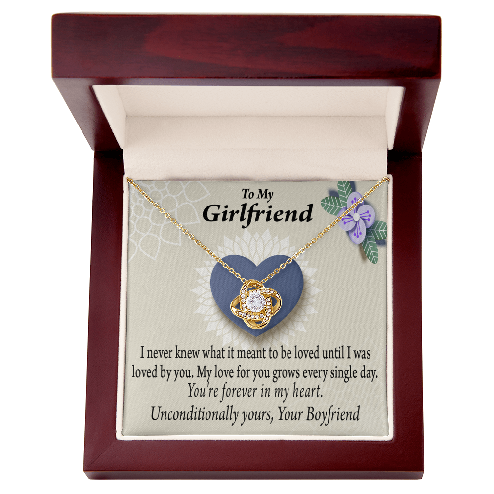To My Girlfriend I Love You More Every Day Infinity Knot Necklace Message Card-Express Your Love Gifts