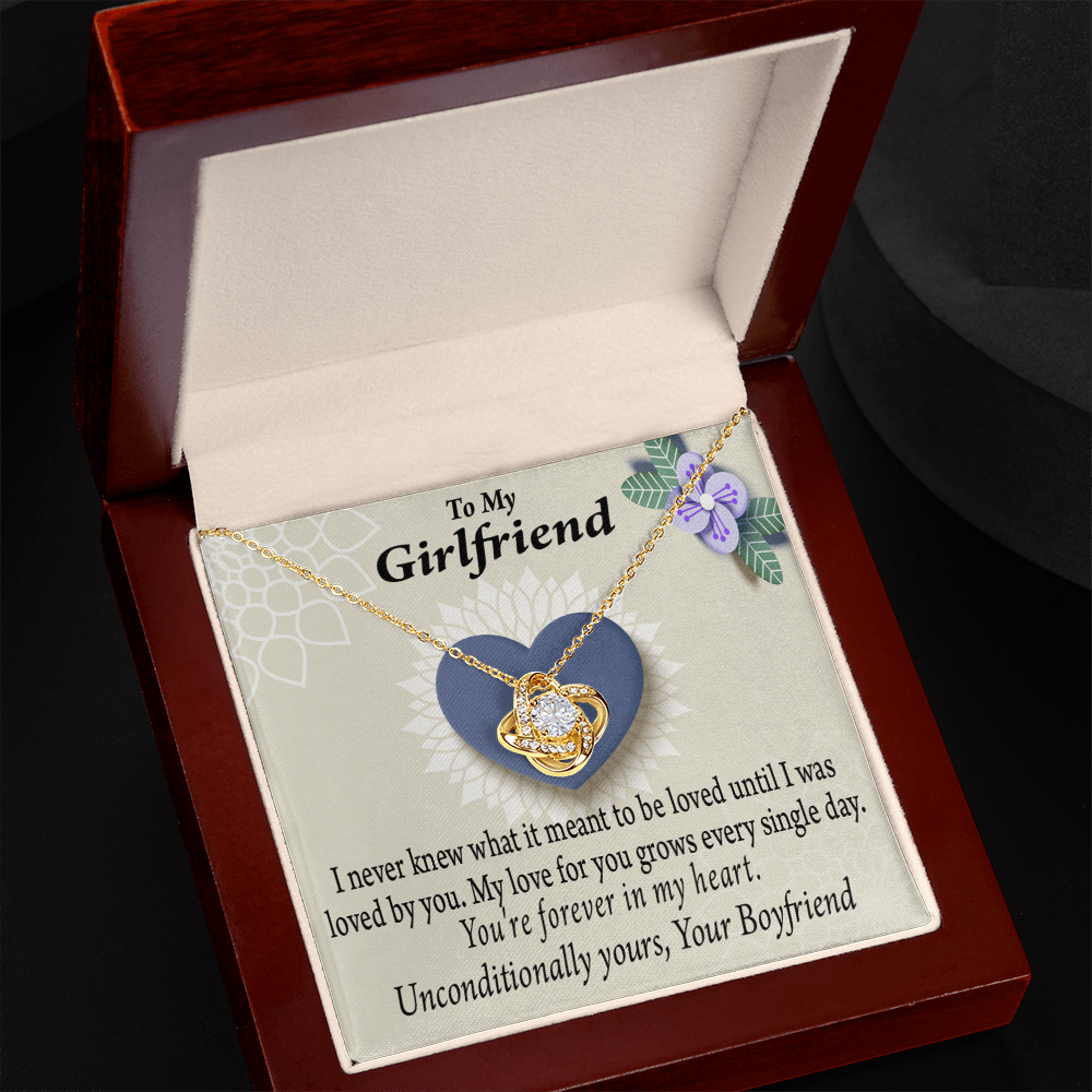 To My Girlfriend I Love You More Every Day Infinity Knot Necklace Message Card-Express Your Love Gifts