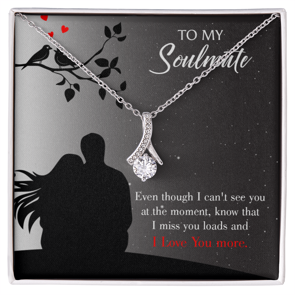 To My Girlfriend I Miss You Loads Alluring Ribbon Necklace Message Card-Express Your Love Gifts
