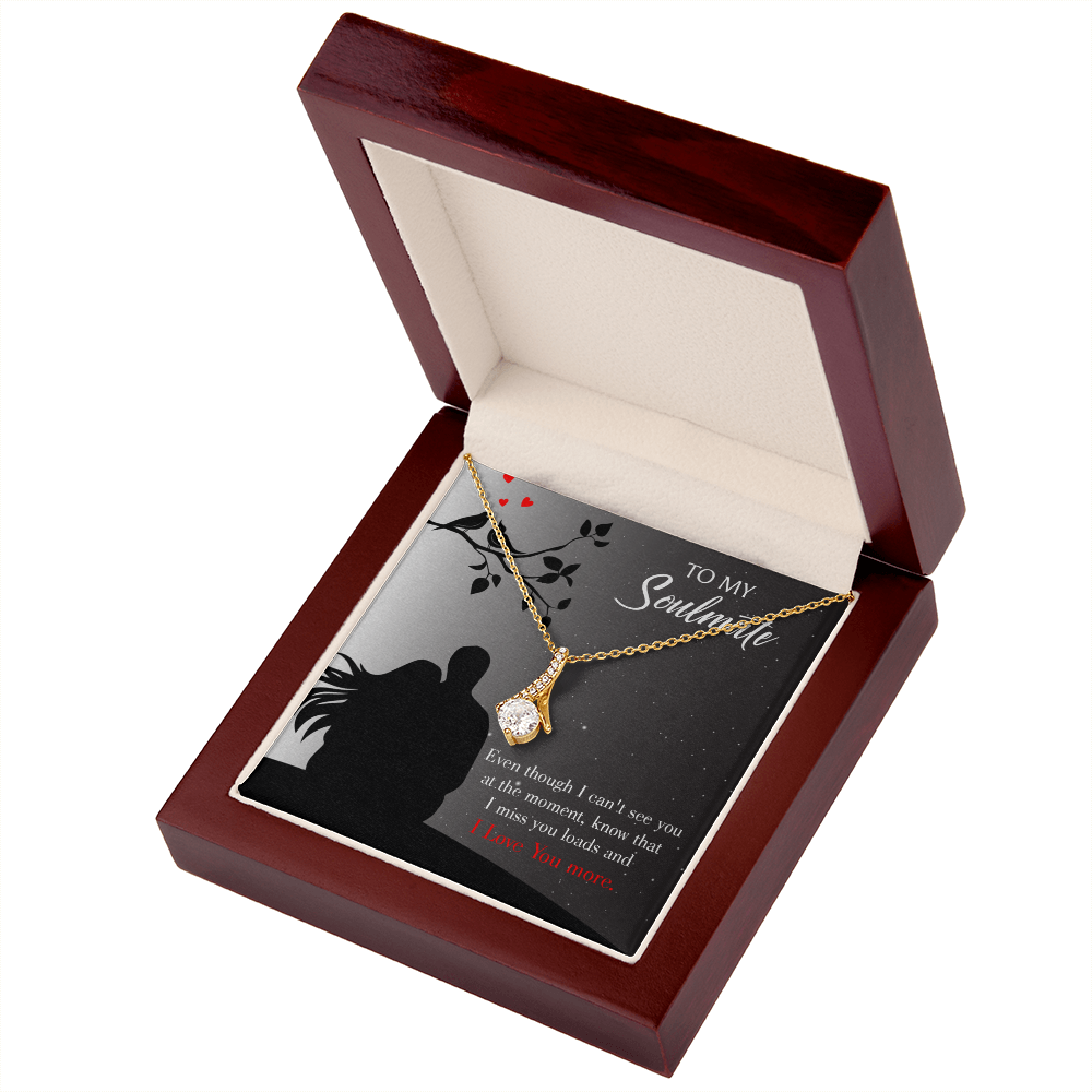 To My Girlfriend I Miss You Loads Alluring Ribbon Necklace Message Card-Express Your Love Gifts