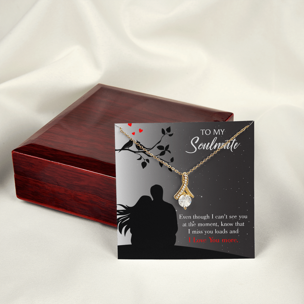 To My Girlfriend I Miss You Loads Alluring Ribbon Necklace Message Card-Express Your Love Gifts