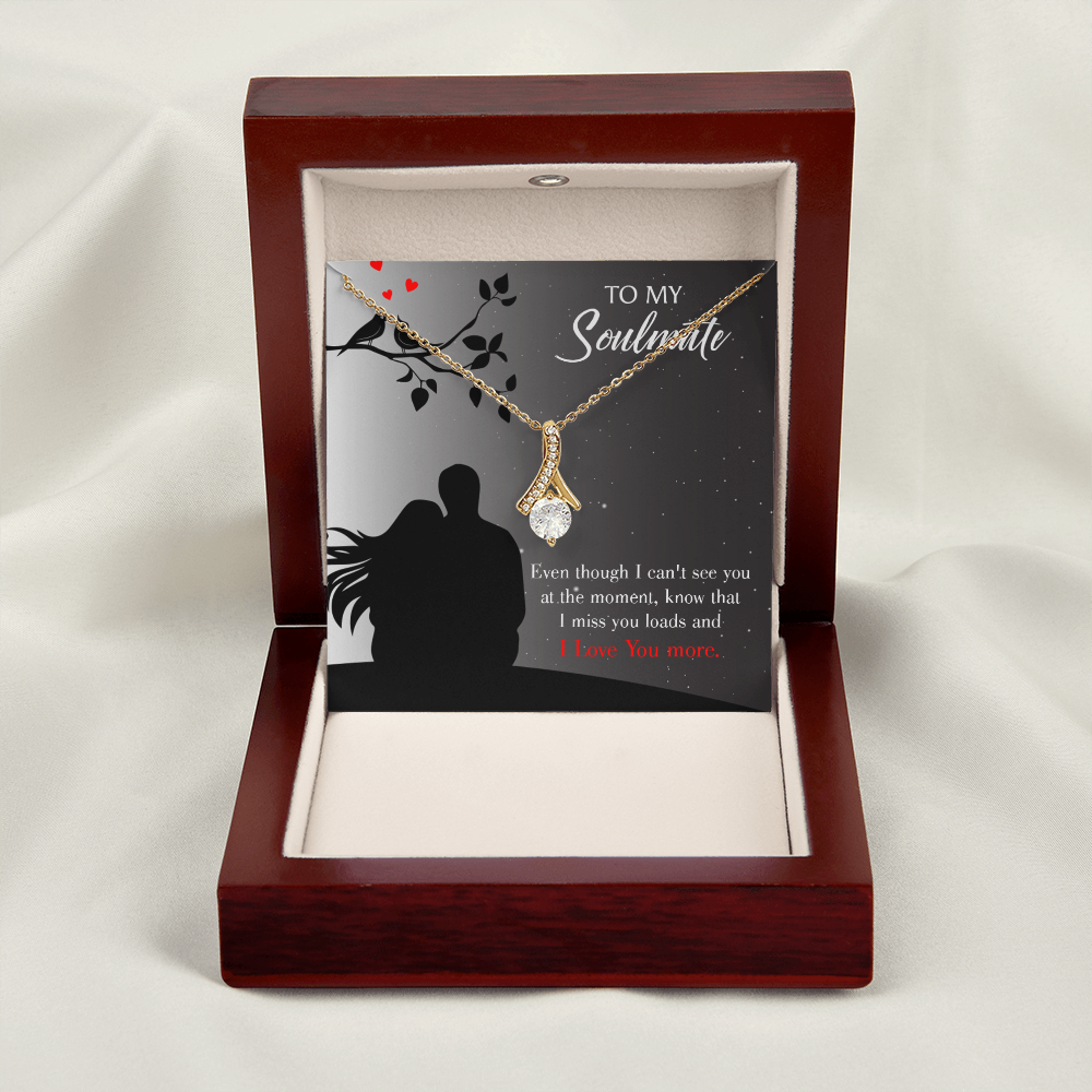 To My Girlfriend I Miss You Loads Alluring Ribbon Necklace Message Card-Express Your Love Gifts