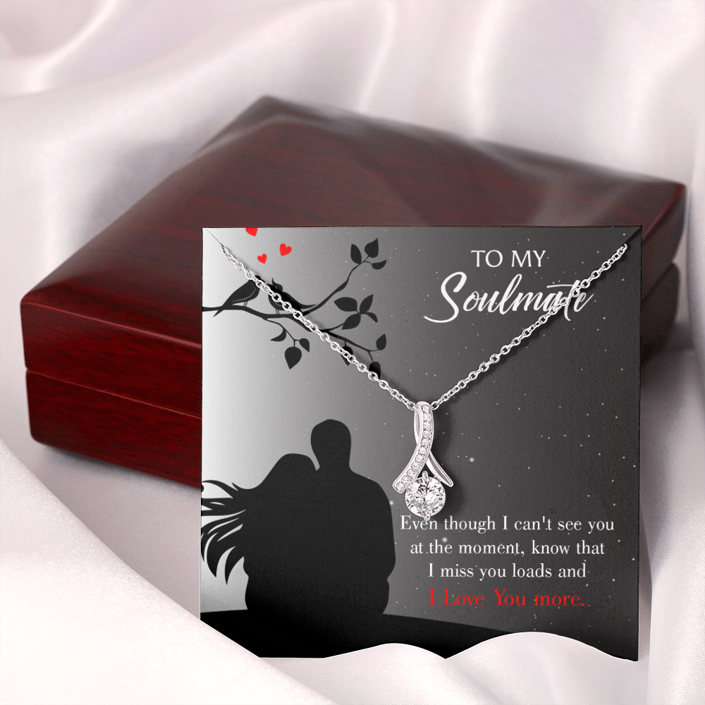 To My Girlfriend I Miss You Loads Alluring Ribbon Necklace Message Card-Express Your Love Gifts