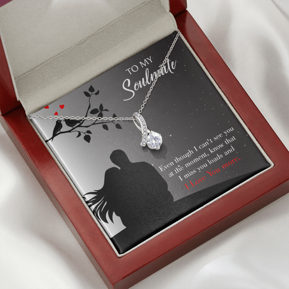 To My Girlfriend I Miss You Loads Alluring Ribbon Necklace Message Card-Express Your Love Gifts