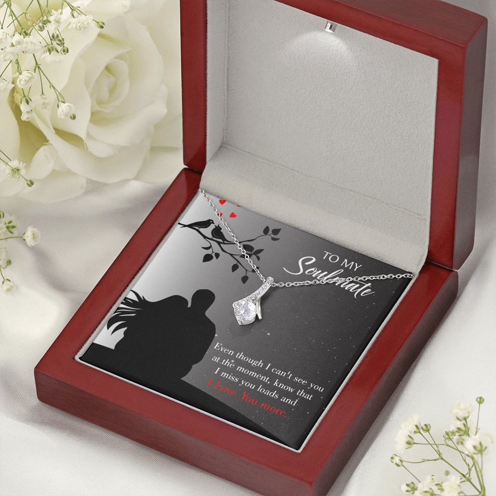 To My Girlfriend I Miss You Loads Alluring Ribbon Necklace Message Card-Express Your Love Gifts