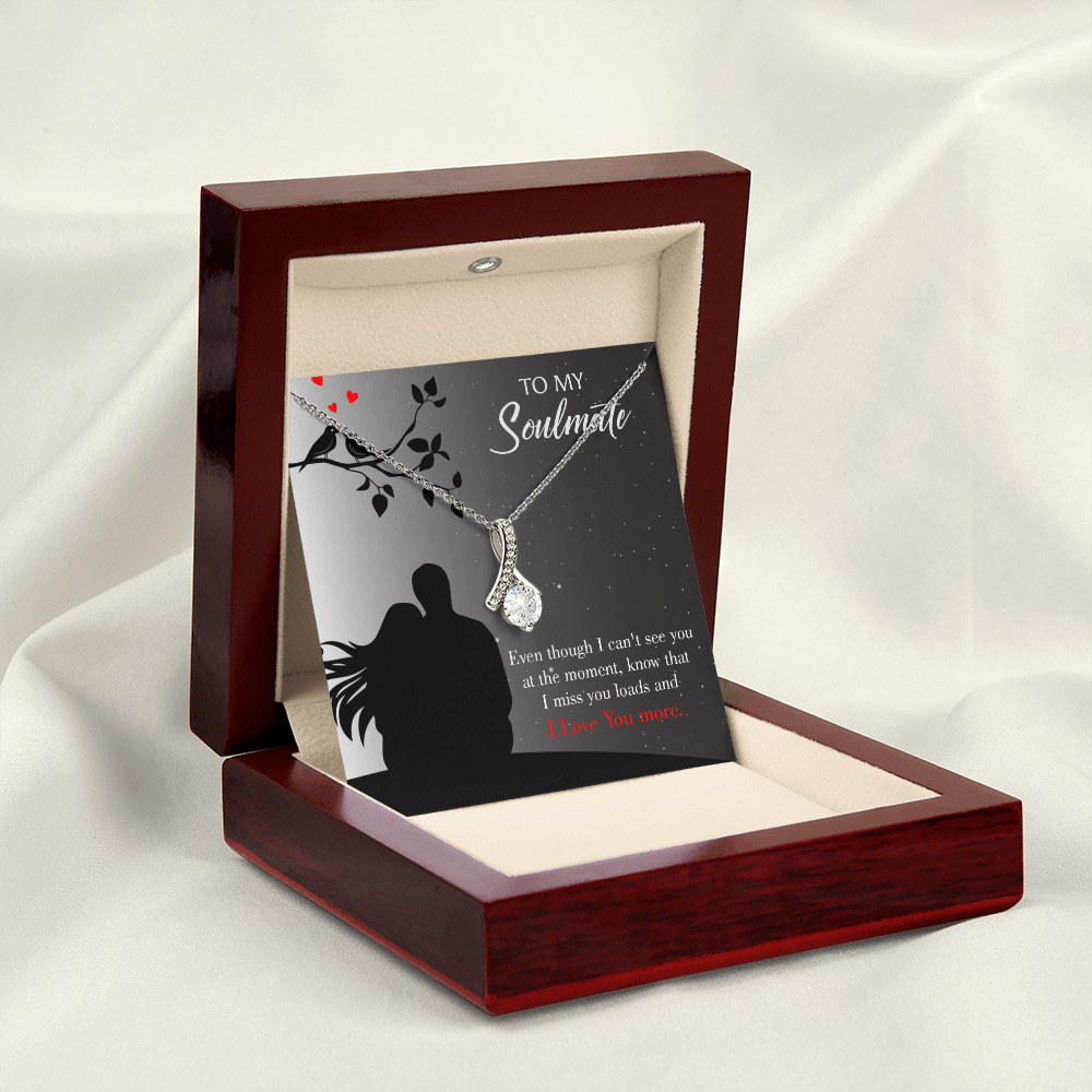 To My Girlfriend I Miss You Loads Alluring Ribbon Necklace Message Card-Express Your Love Gifts