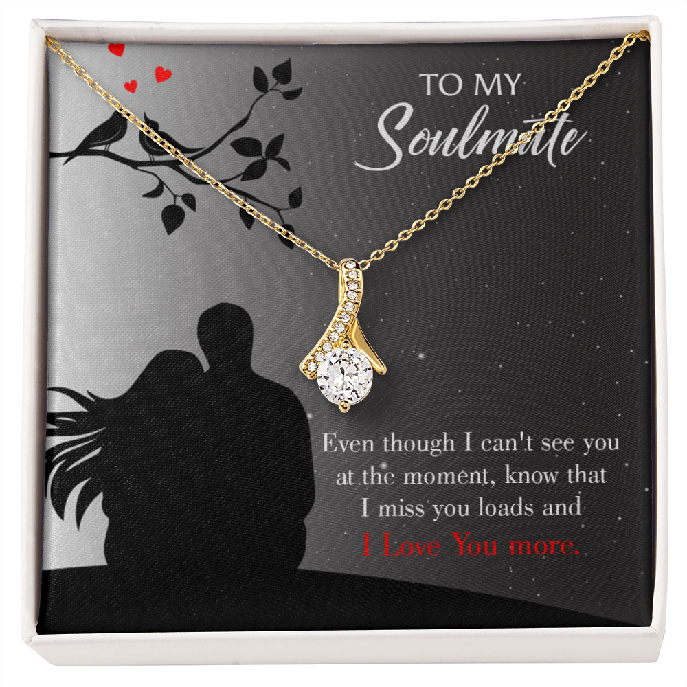 To My Girlfriend I Miss You Loads Alluring Ribbon Necklace Message Card-Express Your Love Gifts