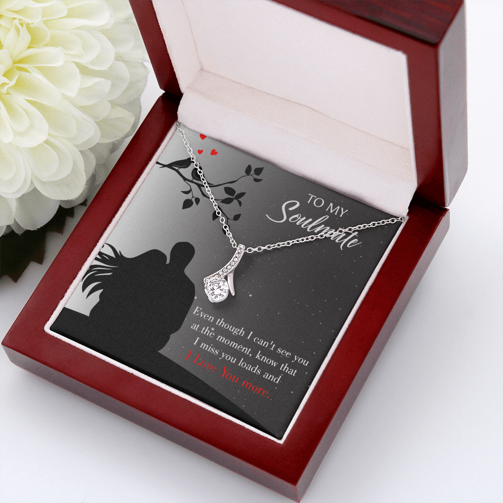 To My Girlfriend I Miss You Loads Alluring Ribbon Necklace Message Card-Express Your Love Gifts