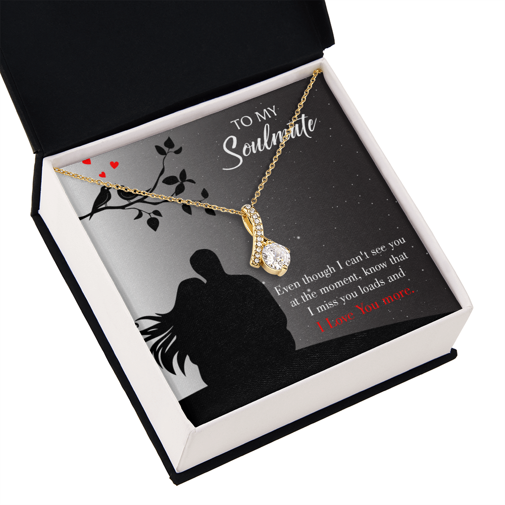 To My Girlfriend I Miss You Loads Alluring Ribbon Necklace Message Card-Express Your Love Gifts