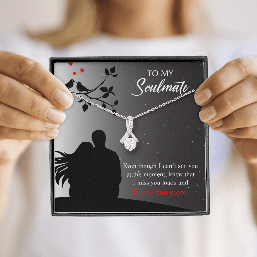 To My Girlfriend I Miss You Loads Alluring Ribbon Necklace Message Card-Express Your Love Gifts