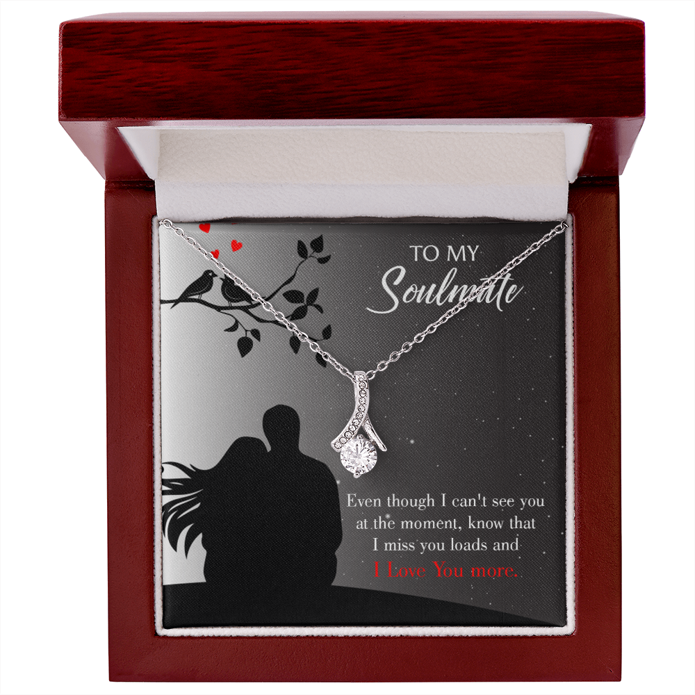 To My Girlfriend I Miss You Loads Alluring Ribbon Necklace Message Card-Express Your Love Gifts
