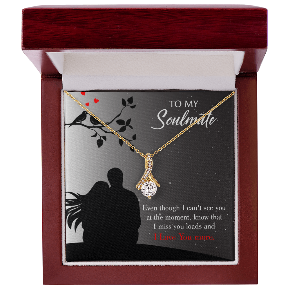 To My Girlfriend I Miss You Loads Alluring Ribbon Necklace Message Card-Express Your Love Gifts