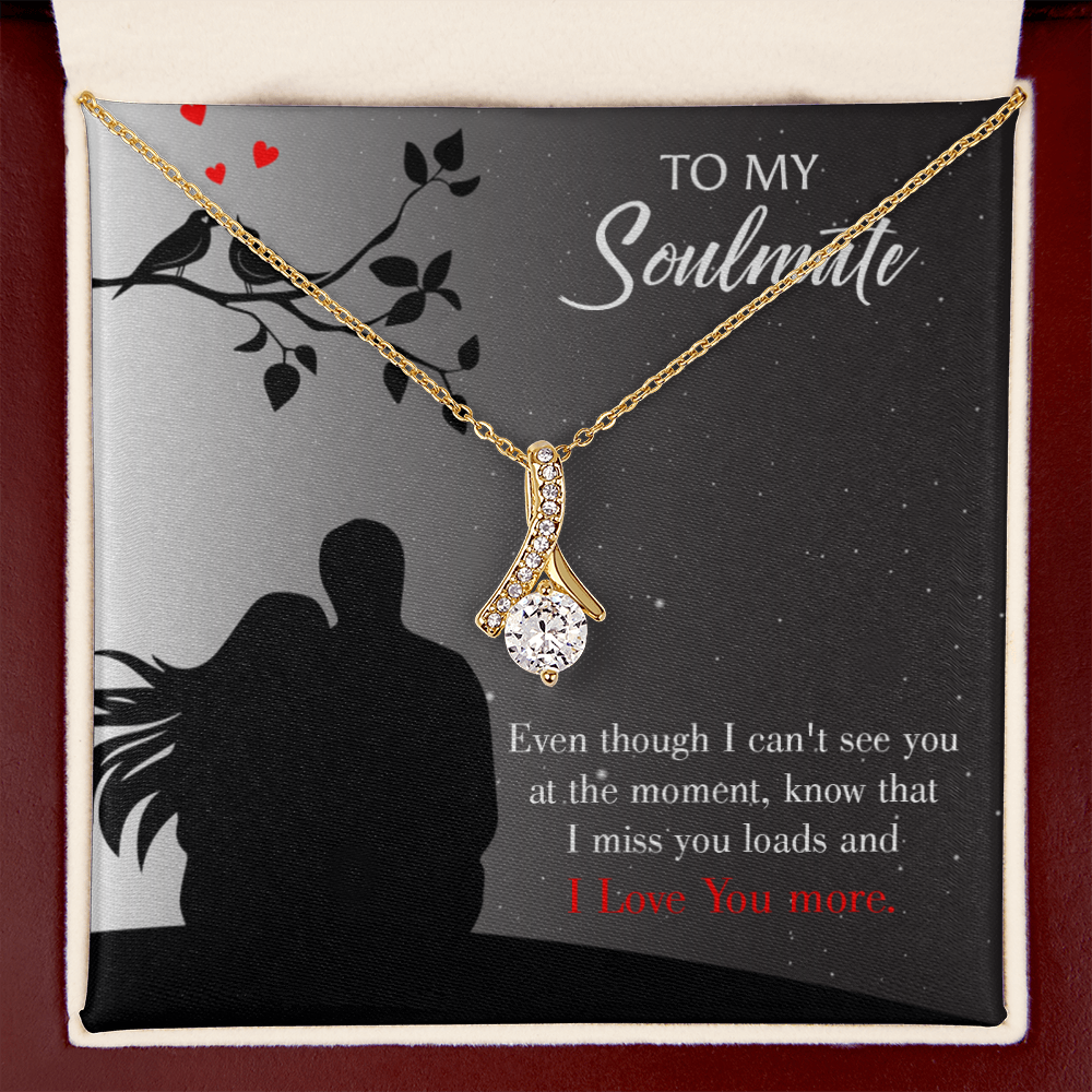 To My Girlfriend I Miss You Loads Alluring Ribbon Necklace Message Card-Express Your Love Gifts