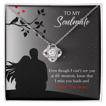To My Girlfriend I Miss You Loads Infinity Knot Necklace Message Card-Express Your Love Gifts