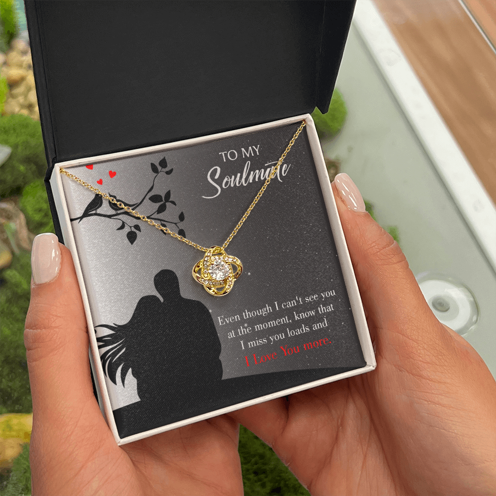 To My Girlfriend I Miss You Loads Infinity Knot Necklace Message Card-Express Your Love Gifts