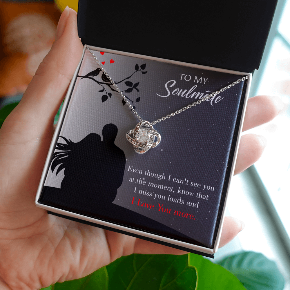 To My Girlfriend I Miss You Loads Infinity Knot Necklace Message Card-Express Your Love Gifts