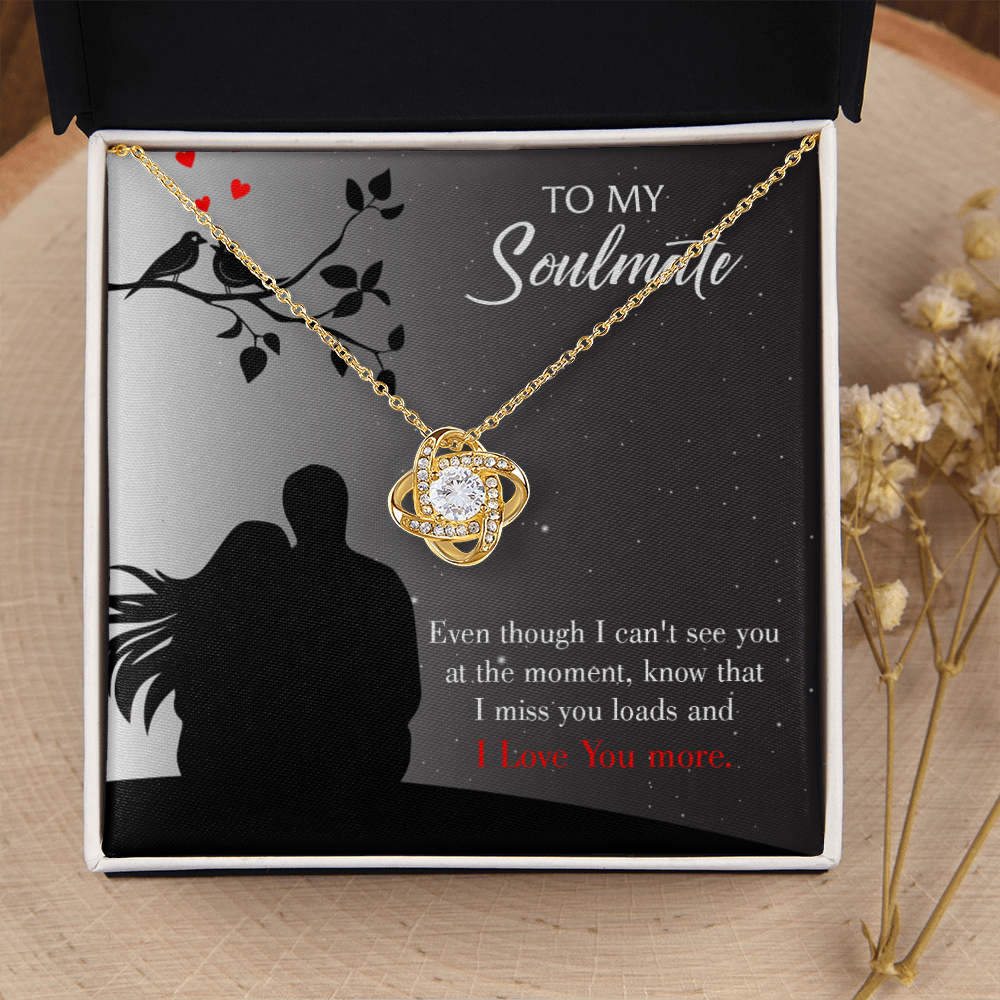 To My Girlfriend I Miss You Loads Infinity Knot Necklace Message Card-Express Your Love Gifts