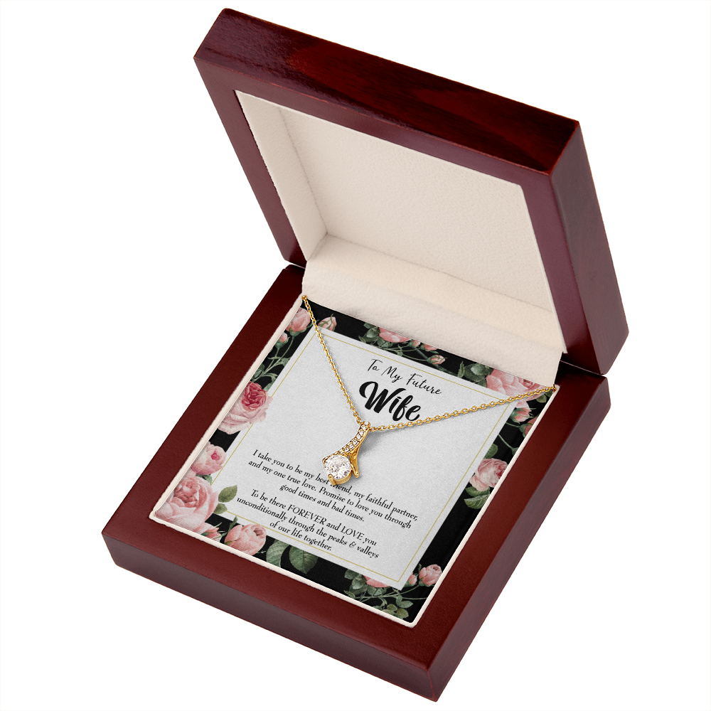 To My Girlfriend I take You Alluring Ribbon Necklace Message Card-Express Your Love Gifts