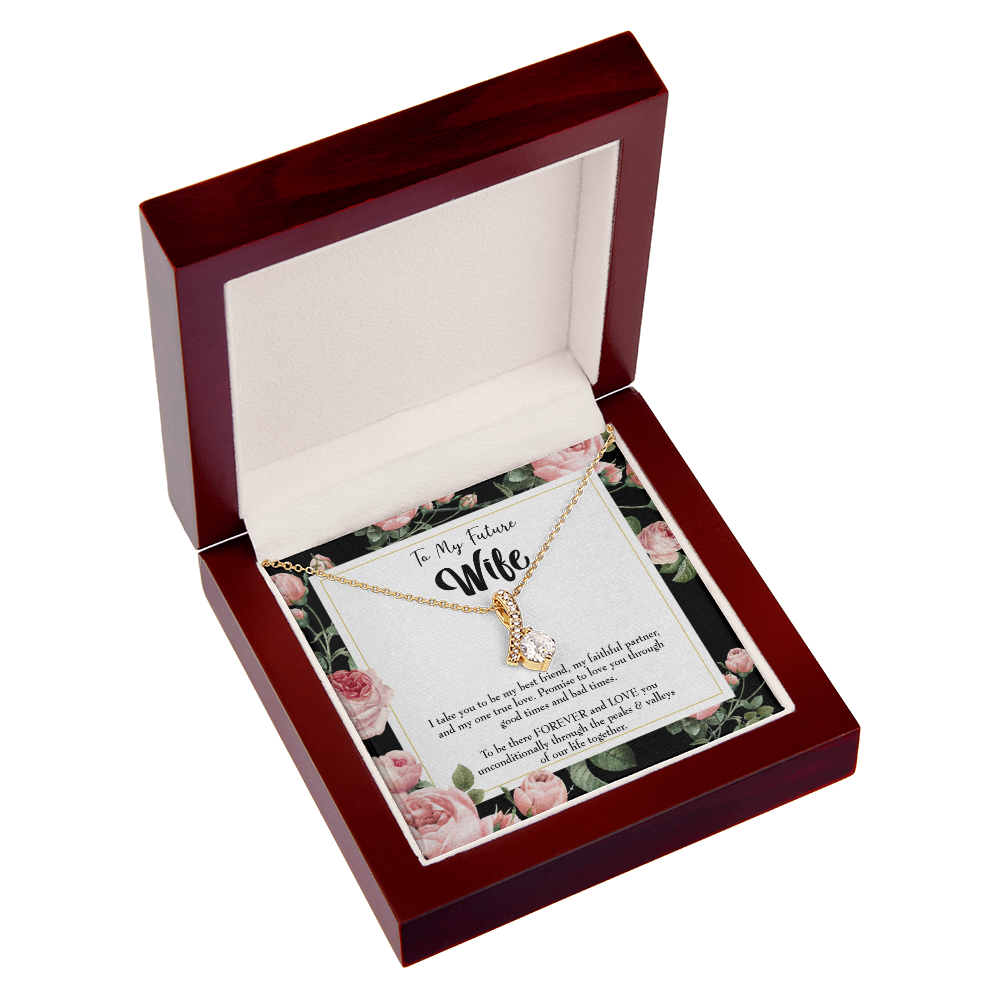 To My Girlfriend I take You Alluring Ribbon Necklace Message Card-Express Your Love Gifts