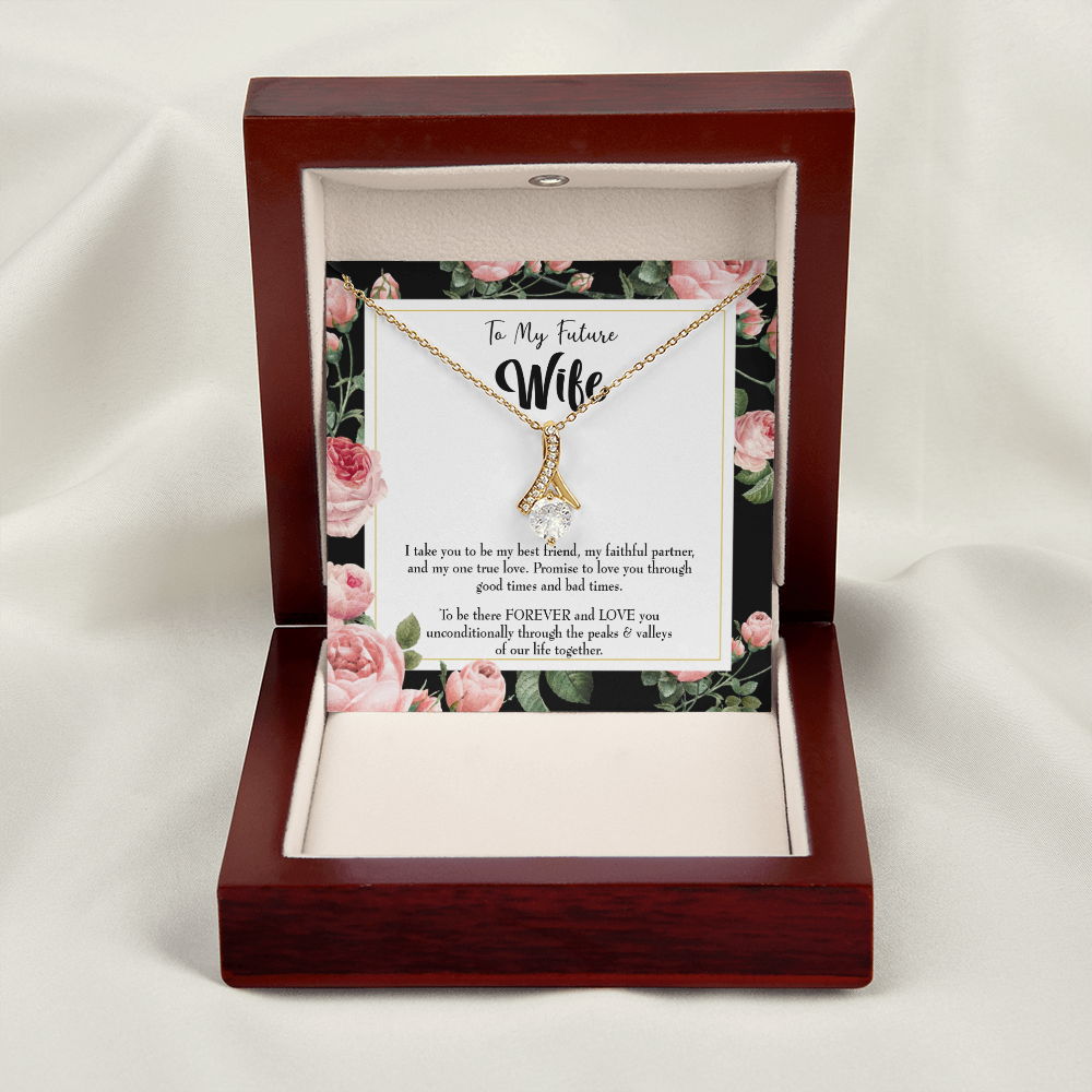 To My Girlfriend I take You Alluring Ribbon Necklace Message Card-Express Your Love Gifts