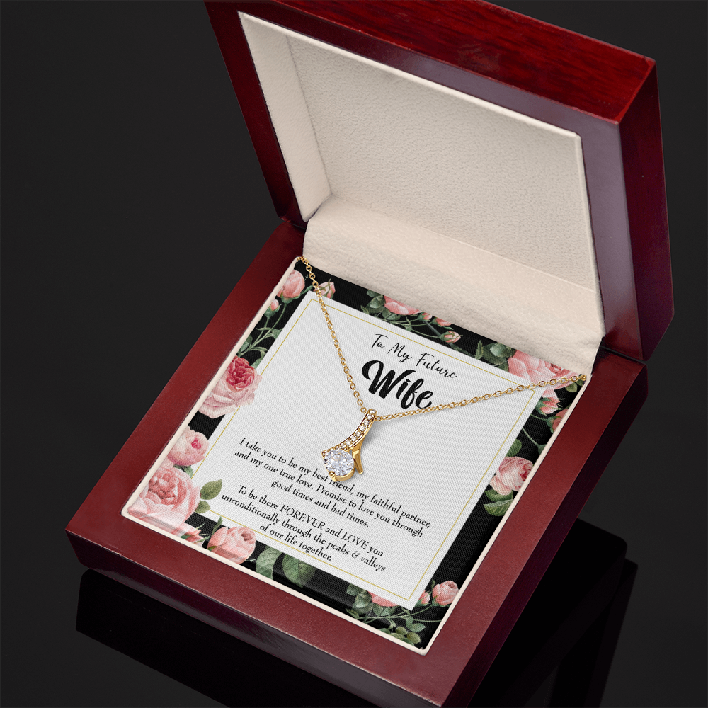 To My Girlfriend I take You Alluring Ribbon Necklace Message Card-Express Your Love Gifts