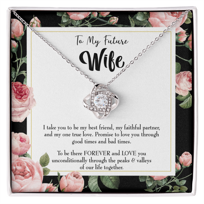 To My Girlfriend I Take You Infinity Knot Necklace Message Card-Express Your Love Gifts