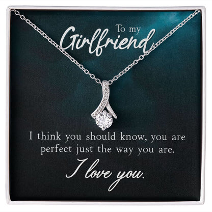 To My Girlfriend I Think You Should Know Alluring Ribbon Necklace Message Card-Express Your Love Gifts