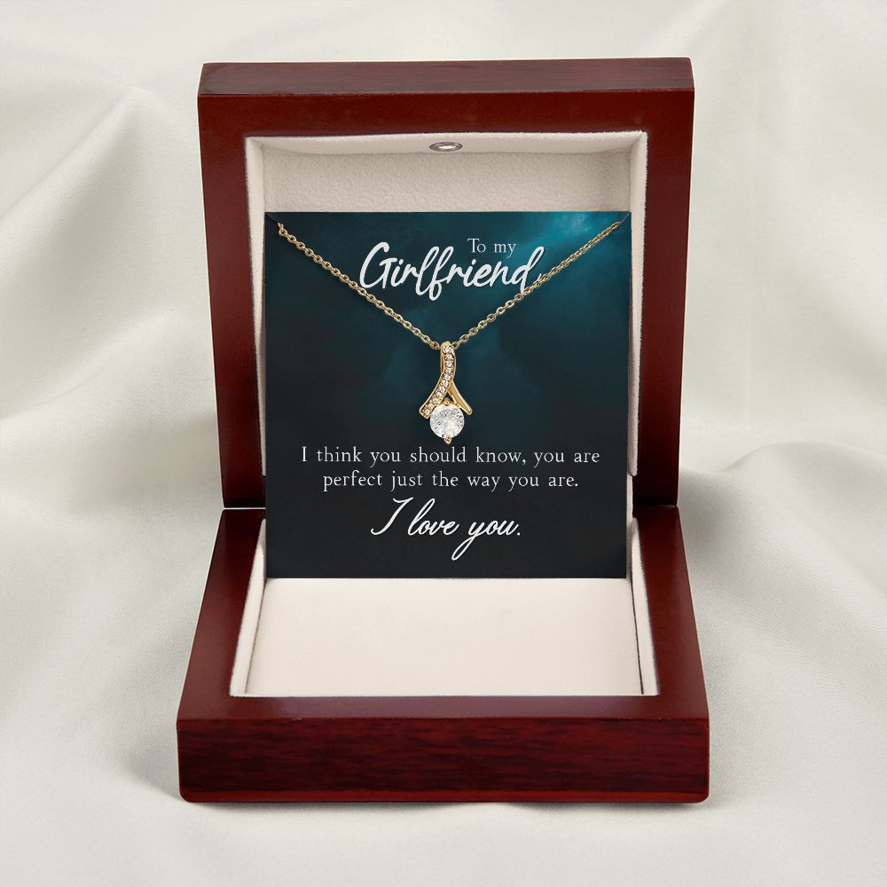 To My Girlfriend I Think You Should Know Alluring Ribbon Necklace Message Card-Express Your Love Gifts