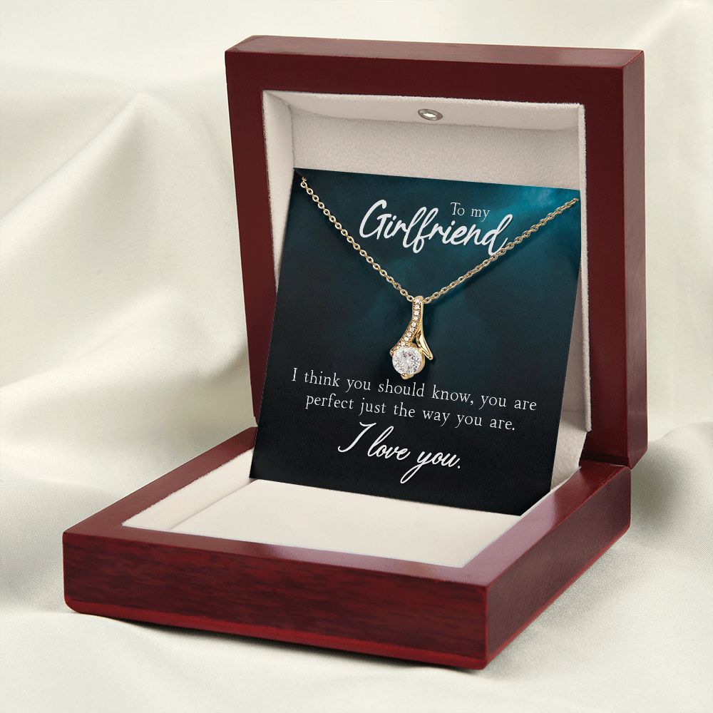 To My Girlfriend I Think You Should Know Alluring Ribbon Necklace Message Card-Express Your Love Gifts
