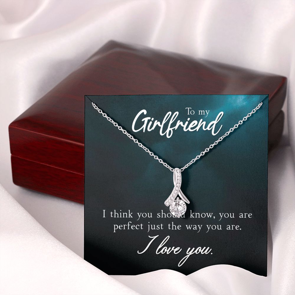 To My Girlfriend I Think You Should Know Alluring Ribbon Necklace Message Card-Express Your Love Gifts