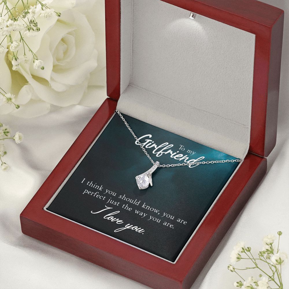 To My Girlfriend I Think You Should Know Alluring Ribbon Necklace Message Card-Express Your Love Gifts