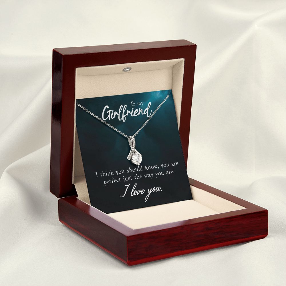 To My Girlfriend I Think You Should Know Alluring Ribbon Necklace Message Card-Express Your Love Gifts
