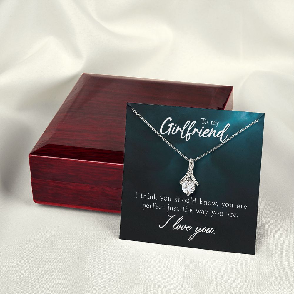 To My Girlfriend I Think You Should Know Alluring Ribbon Necklace Message Card-Express Your Love Gifts