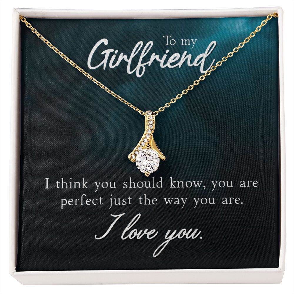 To My Girlfriend I Think You Should Know Alluring Ribbon Necklace Message Card-Express Your Love Gifts