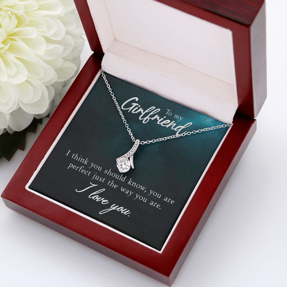 To My Girlfriend I Think You Should Know Alluring Ribbon Necklace Message Card-Express Your Love Gifts